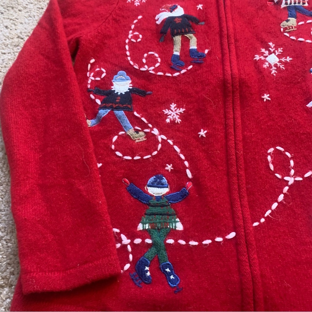 Vintage Charter Club Skates Sweater Full Zip Snowflake Sweater - Picture 9 of 12
